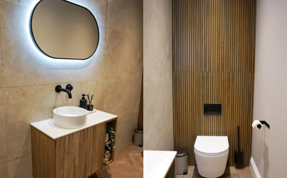 modern wooden cloakroom
