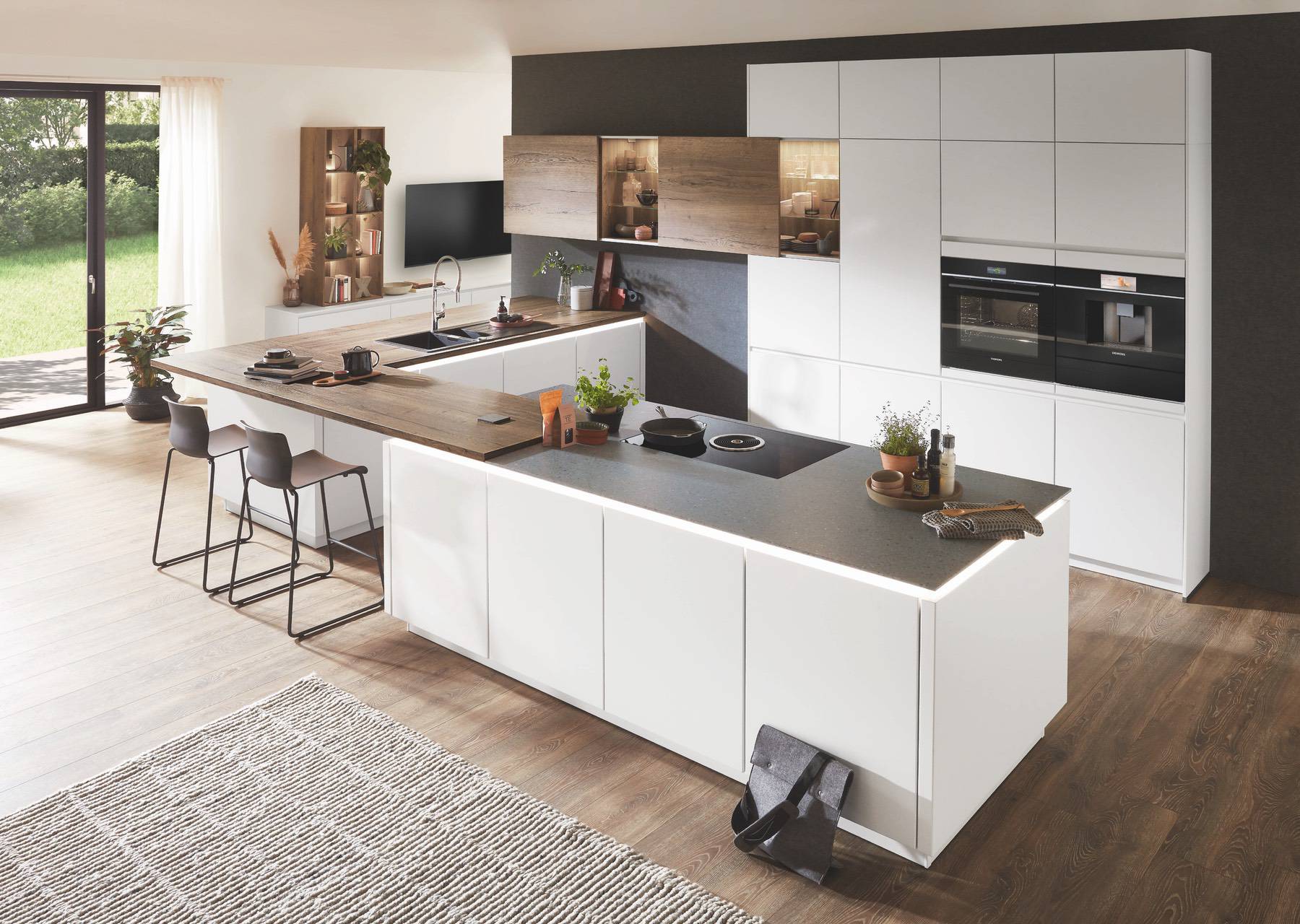 Grey White Handleless Kitchen